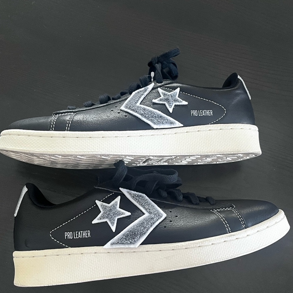 New Converse Pro Leather Black and Silver Sneakers